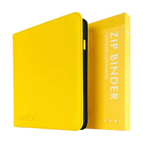 Vault X 12 Pocket Zip Trading Card Binder 480 Cards Exo-Tec (Yellow) - color: Yellow, size: 12 Pocket