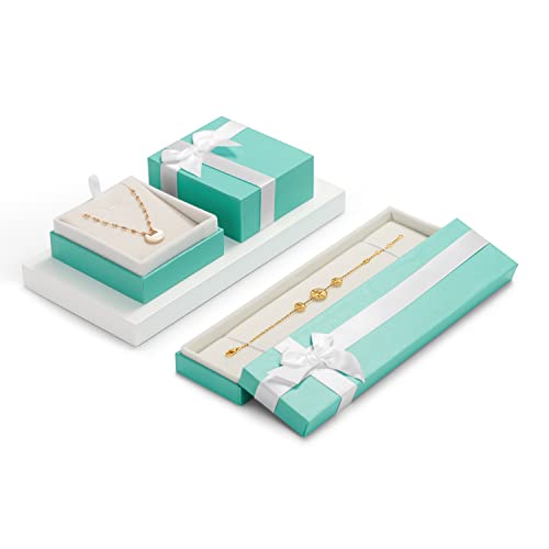 Oirlv Necklace/Bracelet Gift Box,Long Chain Jewelry Display Case(Blue) - size: Bracelet/Necklace/Long chain Box