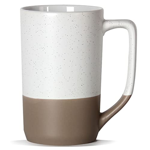 16 OZ Large Coffee Mug, Ceramic Coffee Mugs, Big Tea Cup, White - color: White
