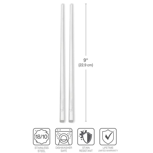Studio Nova Premium 18/10 Stainless Steel Chopsticks & Spoon Set - size: 1-Pair Set with Spoon