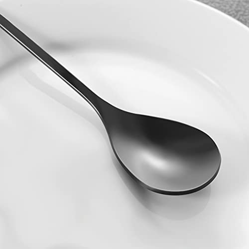 AnSaw 6-Piece Elegant Black Leaf Long Handle Teaspoons - 7.4" - color: Black