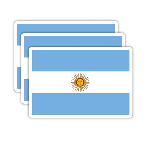 (3PCS) Argentina Flag stickers, Countries Flag Stickers - Waterproof Vinyl Decals For Laptops, Tumblers, Water Bottles, Books, Scrapbooks, Size 3 x 2 Inch - color: Argentina