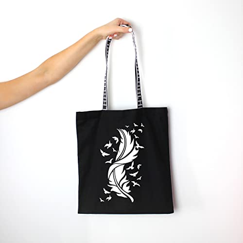 FINGERINSPIRE Feather Stencils for Painting 11.8x11.8inch Beautiful Feather Stencil Flying Bird Painting Stencil Bird's Feather Stencils for Painting on Wood, Canvas, Paper, Floor, Wall - color: Feather & Flying Bird