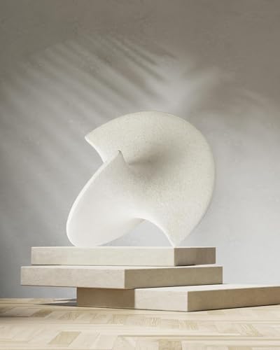 UPWOIGH White Abstract Balancing Sculpture, 9.45 x 8.6 x 9.45 Inch - color: White Ceramic Inspired Art