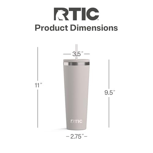 RTIC 28oz Everyday Tumbler, Insulated, Ceramic Lined, Cool Grey - color: Cool Gray, size: 28 Ounces