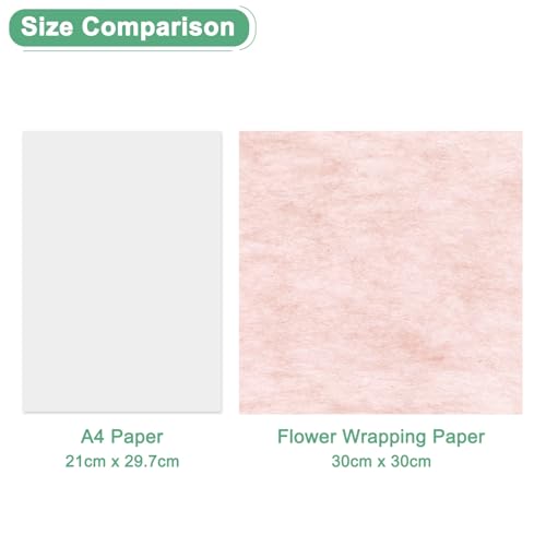 M METERXITY 152-Sheet Korean Cotton Wrapping Flower Paper, 11.8 Inch/ 30cm Waterproof Floral Wrapping Cotton Paper for Bouquets/Gift Packaging [Tender Pink] - color: Tender Pink