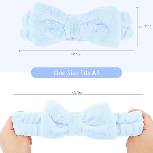 10 Pack Blue Soft Microfiber Spa Headbands for Women & Girls - color: Blue