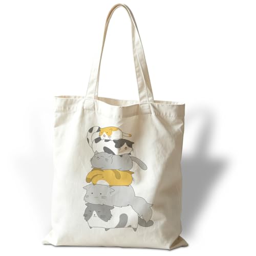 Funny Canvas Tote Bag, Reusable Shoulder Grocery Bag, Holiday Gift Bags for Friends, 13.7x15.7 inch - color: Style 06