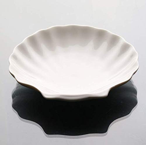 Leoyoubei Sauce Dish Set of 6, White Porcelain Dipping Bowls for Sushi, Soy Sauce, Ketchup, Honey Mustard, BBQ or Seasoning (Shell Shape - 2 Oz Each) - color: Shell shape- 2 Oz