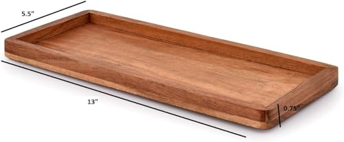 Serving Tray Rectangular Charcuterie Board with Edge for Home Décor Dessert, Vegetables, Fruit, Appetizer, Cheese Dishes (Set of 3) (13" X 5.5" X 0.75")