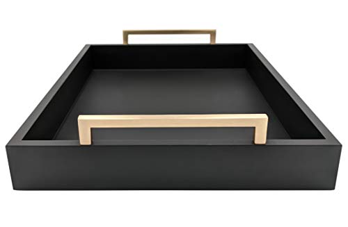 Decorative Coffee Table Tray - Ottoman Tray - color: Pitch Black