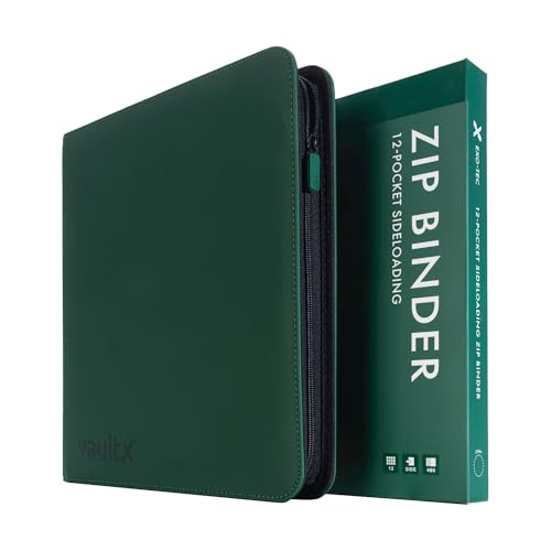 Vault X 12 Pocket Zip Trading Card Binder 480 Cards Exo-Tec (Green) - color: Green, size: 12 Pocket