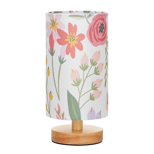 Fenmzee Small Table Lamps (Floral White Shade, 9" Inline Control) - color: Floral White Shade