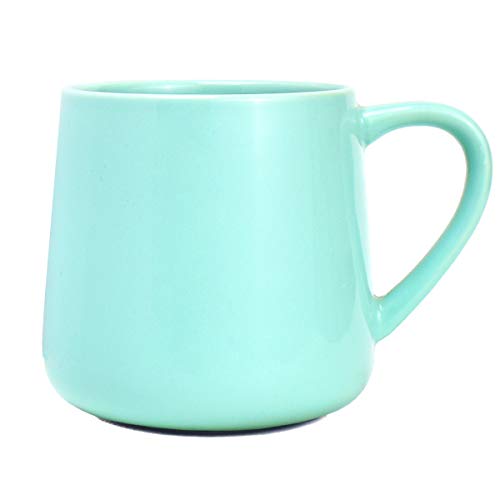 Bosmarlin Large Glossy Ceramic Coffee Mug, Tea Cup for Office and Home, 18 oz, Suitable for Dishwasher and Microwave(Mint Green, 1) - color: Mint Green