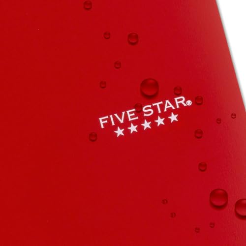 Five Star Spiral Notebook + Study App, 5 Subject, College Ruled Paper, 8-1/2" x 11", 200 Sheets, Fights Ink Bleed, Water Resistant Cover, Fire Red (72077) (Pack of 2) - color: Red, size: 1 Count (Pack of 2)