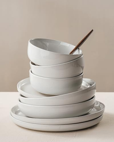 Famiware Milkyway 24-Piece Stoneware Dinnerware Set, White - color: White, size: Service for 8 (Standard Dinner Set)