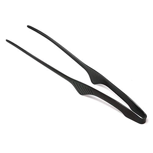 Todai 9.4-Inch Stainless Steel Non-Slip Yakiniku BBQ Tongs (Black)