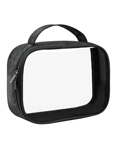 Moyad TSA Approved Toiletry Bag Clear Quart Size Travel Bags Makeup Bag - color: Black, size: 1 Pack, Handle