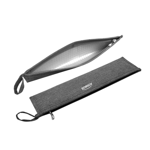 Aosbos Reusable Straws Carrying Case, Portable Small Pouch for Metal, Paper, Plastic, Silicone Disposable Straws, Stainless Steel Chopstick - Grey - color: Gray