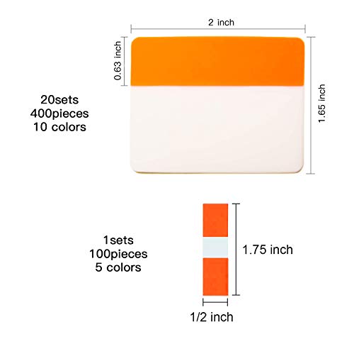 500 Pieces Tabs 2 Inch Sticky Index Tabs, Writable and Repositionable - color: Vibrant, size: 500