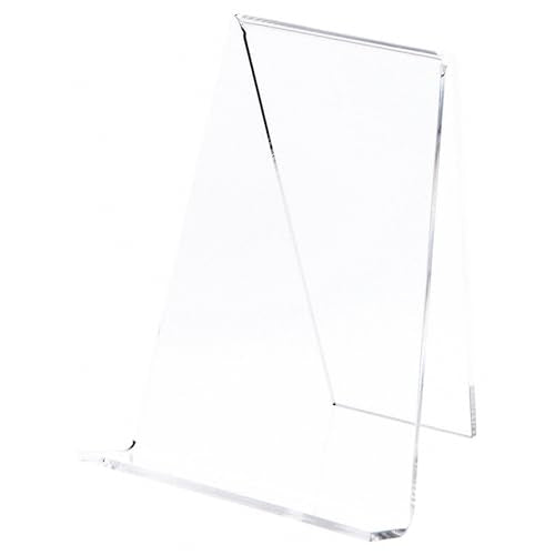 Plymor Clear Acrylic Book Easel with 1.125" Flat Ledge, 6" W x 5" D x 7.25" H - size: 6" x 5" x 7.25"