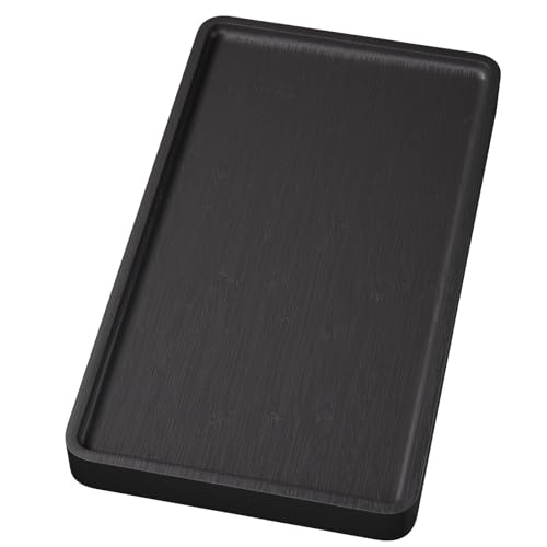 VERTORGAN Bamboo Serving Tray,13.8x7.9 Inch Trays,Home Decor(Black) - color: Black, size: 13.7" x 7.8" x 0.8"