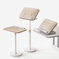 2-in-1 Floor & Desktop Book Stand with Large 16.5"x11.8" Wood Panel - color: White