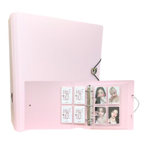 MEOWCAFE K-Keep A5 Wide Binder, 1.5 Inch, Compact Kpop Photocard With 25 A5 Slim 4 Pocket Page and 2 Backboards, Comprehensive Beginner (ICY Pink) - color: Icy Pink