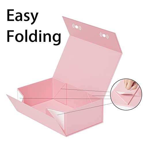 RYDDOY Pink Gift Box, 13.8x9.5x4.3'' Large Gift Boxes with Lids - color: Pink, size: 13.8 x 9.5 x 4.3 Inch