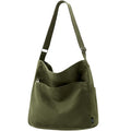 KALIDI Canvas Tote Bag Zipper Large Crossbody Shoulder Bag Messenger Bag - color: Army Green