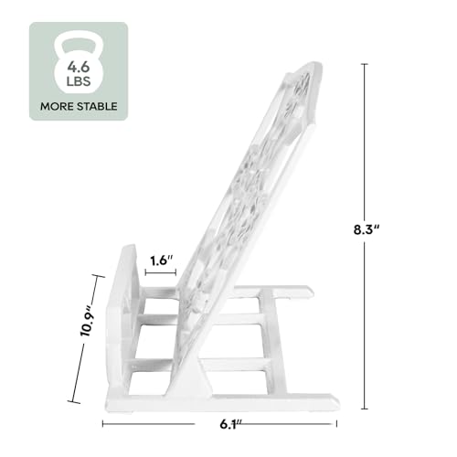 JOGREFUL Cast Iron Cookbook Stand, Kitchen Recipe Holder Medallion White - color: White, size: Medallion Floral