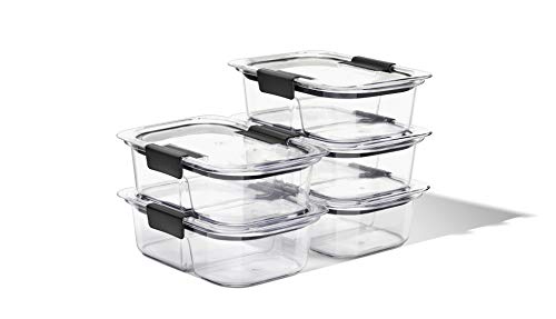 Rubbermaid Brilliance Meal Prep Containers, 2-Compartment Food Storage Containers, 2.85 Cup, 5-Pack, BPA-Free, Clear/Grey - size: 2.85 cup (10-Piece)