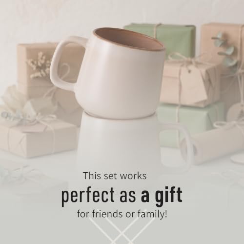 Ava Nord Large Stoneware Ceramic Coffee Mugs Set of 2 | 20 oz | Rose Sand - color: Rose Sand, size: 20 Oz