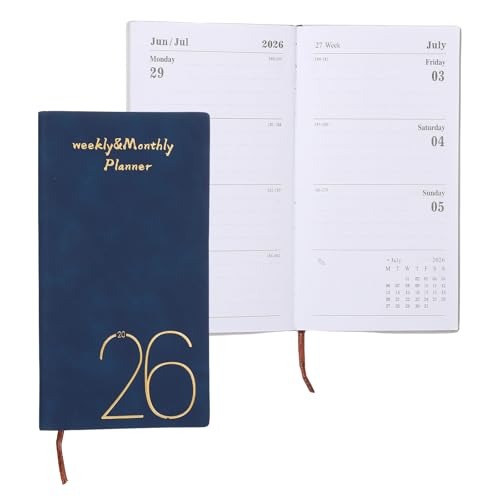 PATIKIL 2026 Daily Planner Notebook, A6 64 Sheets Undated to Do List Daily Weekly Monthly Goals Tracker Pocket Notebook for Office Home Study Work Time Management Fitness Habit, Dark Blue - color: Dark Blue