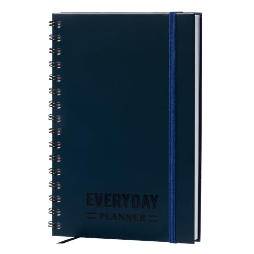 Nextnoid A5 Undated Daily Planner with Hourly Schedule, Hardcover, Navy Blue - color: Navy Blue, style: d-Daily Undated