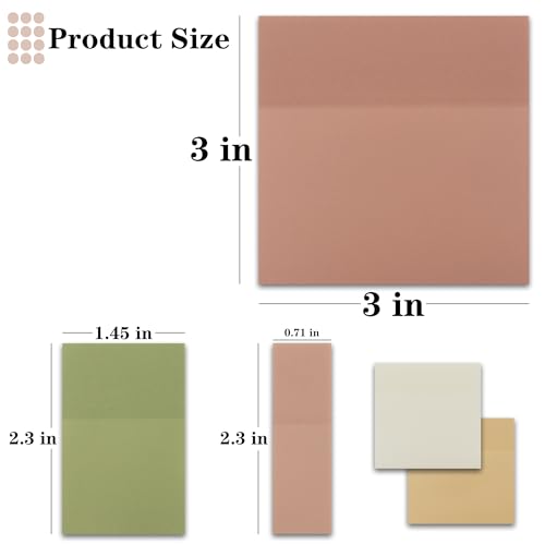 YOUDEFUL Clear Sticky Notes,Translucent Sticky Notes in 3 Sizes - size: Square Brown