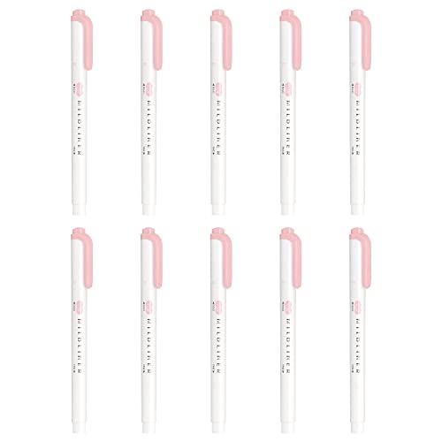 Zebra Highlighter, Mild Dusty Pink, 10 Pack B-WKT7-MDP - color: dusty pink, size: 1 Count (Pack of 10)