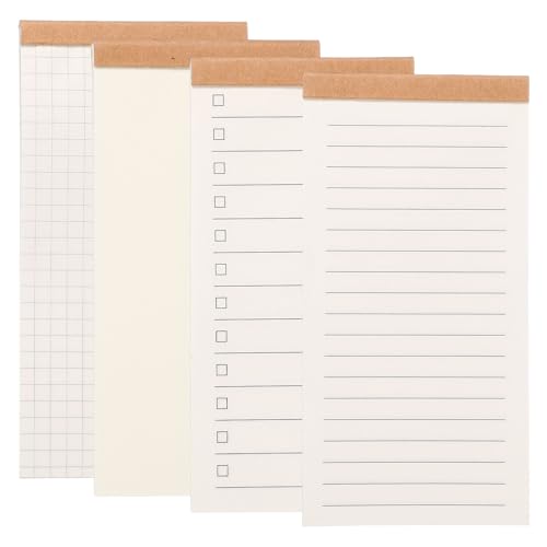 PATIKIL Portable Field Notes, 4 Pcs Small Notepads 50 Sheets Pocket Notebooks Memo Books to Do List Organizer Planner Daily for Work Office Journey - style: Lined/Blank/Planner/Grid