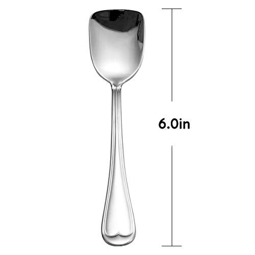 Ice Cream Spoons 18/10 Stainless Steel Dessert Spoon 4 Pcs, Shovel Spoons, 6.0 Inches, Dishwasher Safe