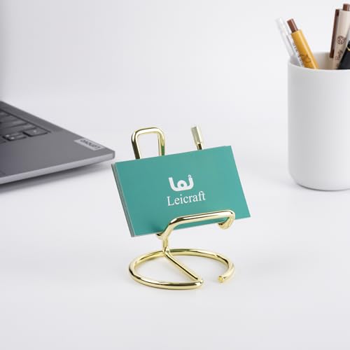 Golden Business Card Holder for Desk, Cute Metal Card Organizers - color: Vertical Golden