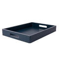 DD DEFINED DECO Coffee Table Tray, Blue Wood Serving Tray with Handles for Food & Drinks, Coffee Table, Ottoman, Breakfast in Bed, Deep Blue(15.75''*10'')