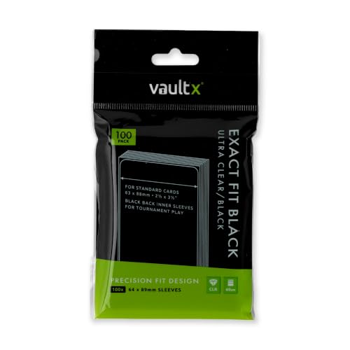 Vault X Black Exact Fit Inner Sleeves (100 Pack) for Trading Cards - size: Black 100 Pack