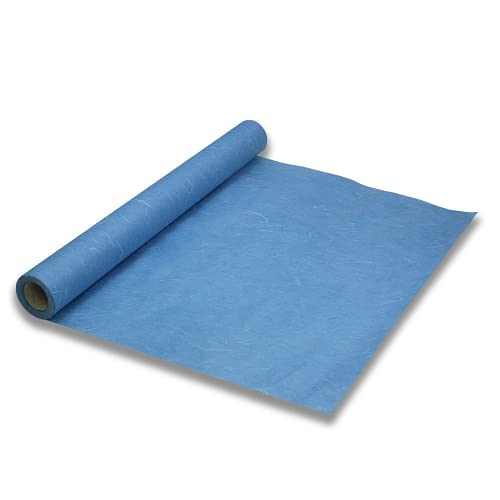Korean Traditional Mulberry Paper, Colored Hanji Paper Roll, Natural Fiber Texture, Unyong (Blue, 21.3" x 787.4") - color: Blue, size: 21.3" x 787.4"