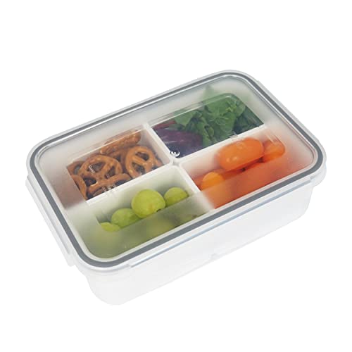 carrotez 4 Compartment Food Container - 4.6 Cup (1100ml) - color: White, size: 4 Compartment (4.6 Cup)