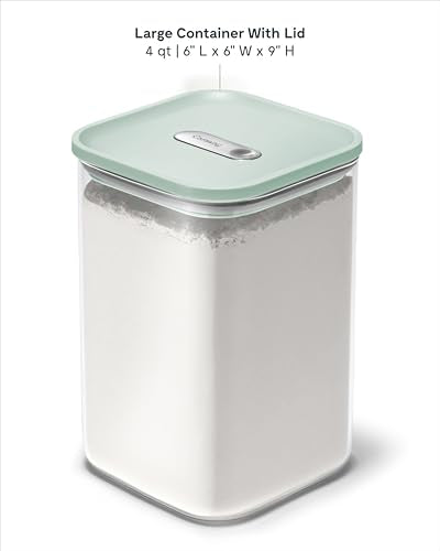 Caraway 4 qt Glass Airtight Food Storage Container with Lid - color: Mist, size: 4qt Container