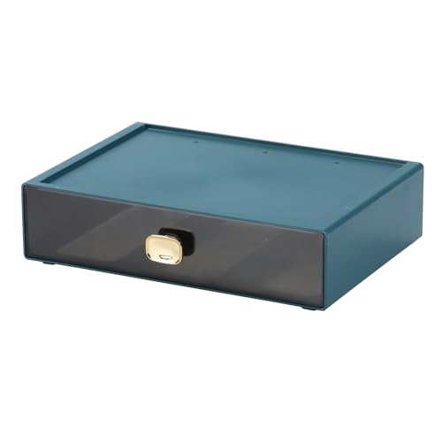 Desktop Storage Drawers, Plastic Countertop Printer Paper Organizer - color: 1 Large Drawer, Blue