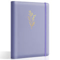 Ovesmusl PU Leather Aesthetic A5 Binder 6 Ring Binder Journal Cover - color: Purple, size: A5