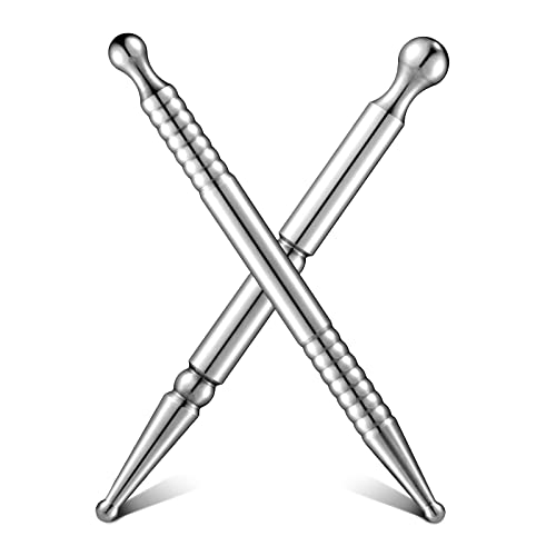 Nuanchu 2 Pcs Acupuncture Pen Dual Head, Stainless Steel Reflexology Tool