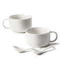 Soup Bowls with Handles, Microwave Safe 38 Oz, White - color: White 2 pcs