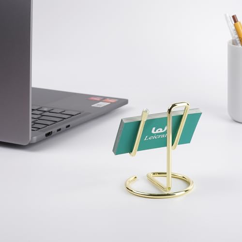 Golden Business Card Holder for Desk, Cute Metal Card Organizers - color: Vertical Golden